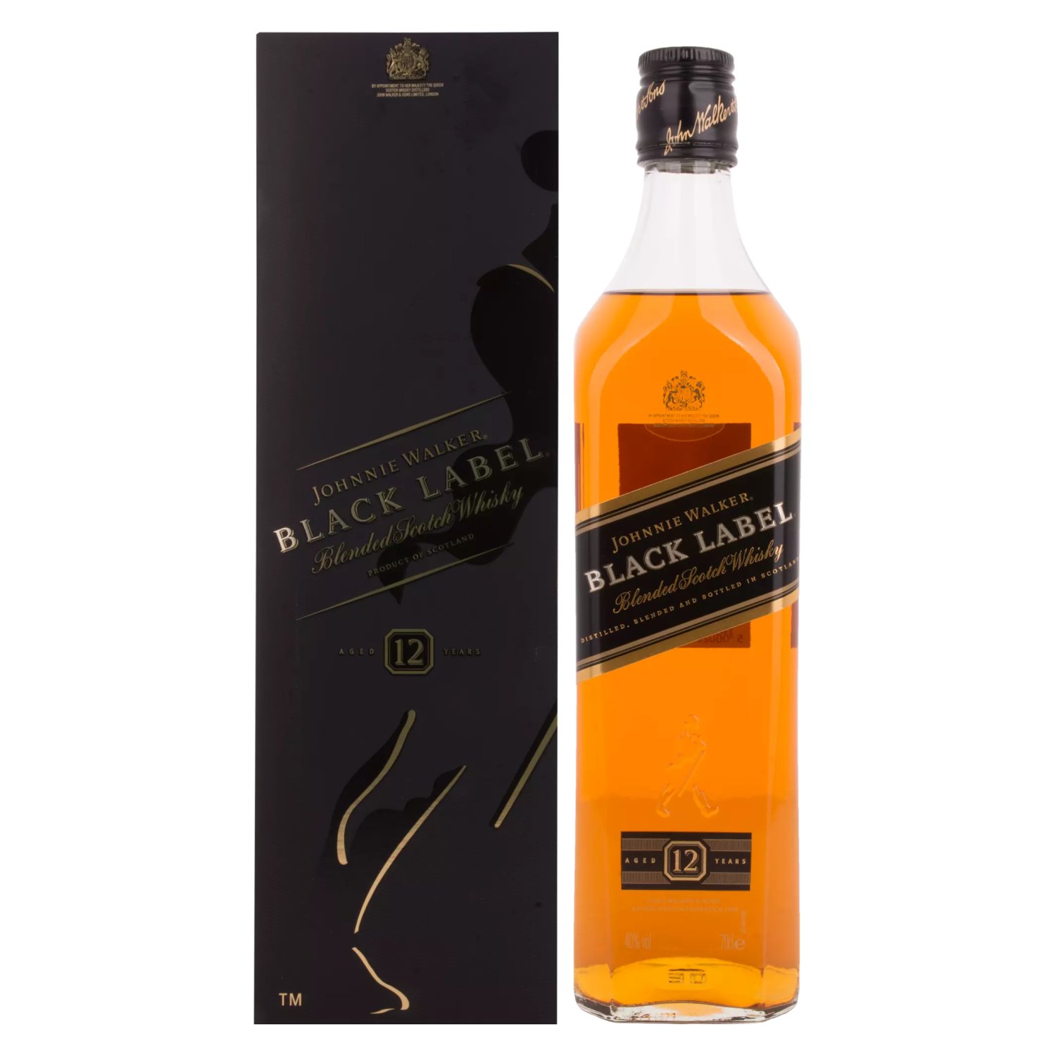 Johnnie Walker Black Label 12 Years Old Blended Scotch Whisky 40 Vol 0 7l In Giftbox